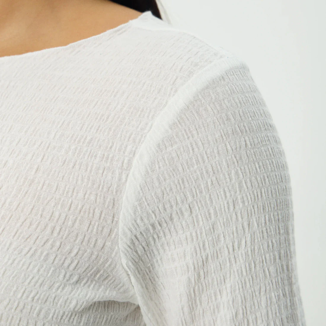 AFENDS Women's Focus Seersucker Long Sleeve Top - Off White - Image 10