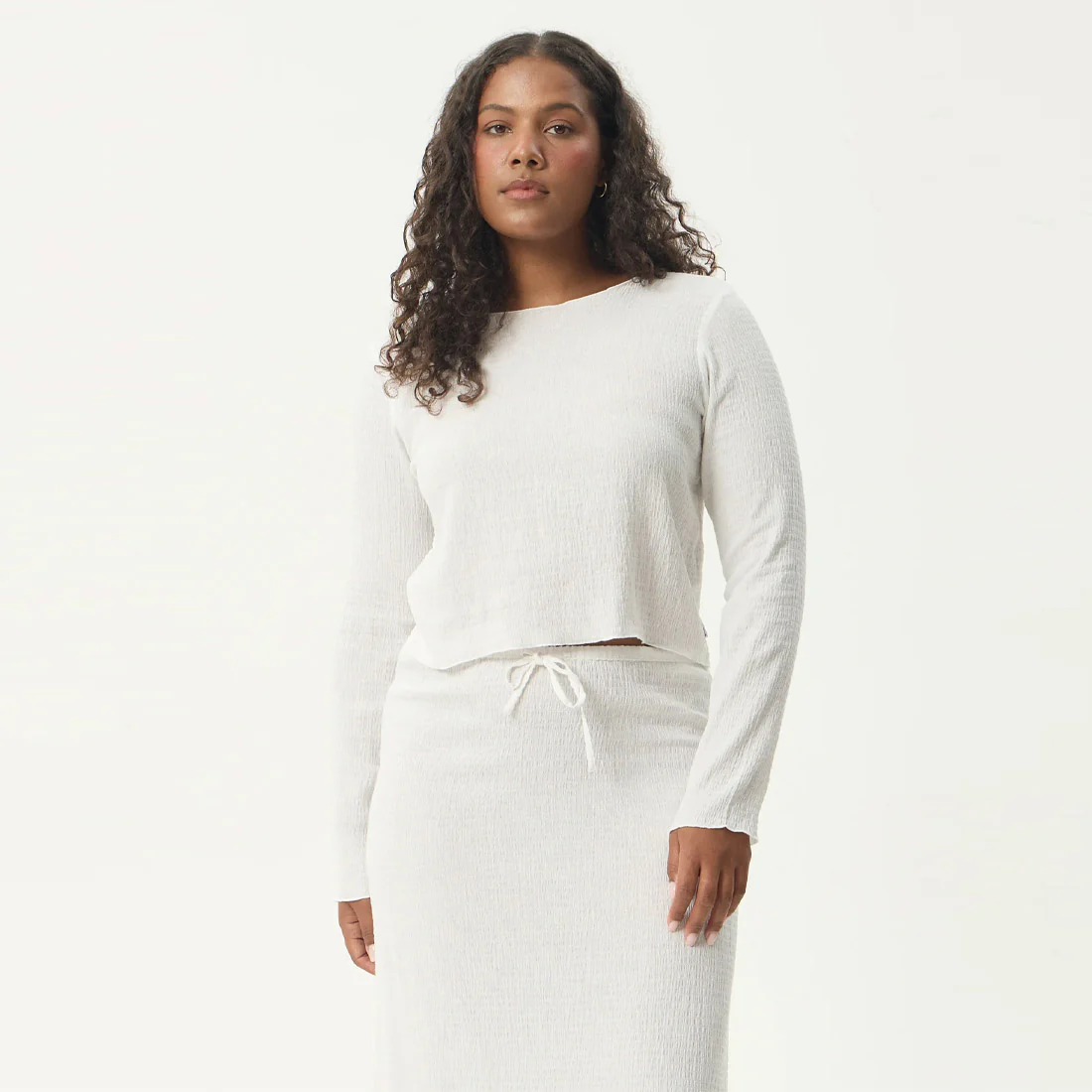 AFENDS Women's Focus Seersucker Long Sleeve Top - Off White - Image 3
