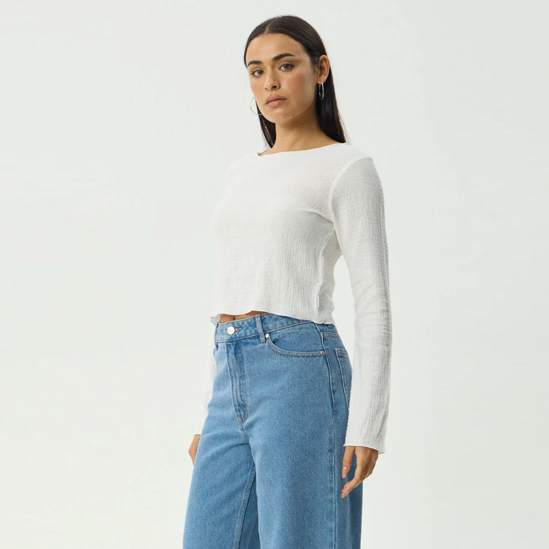AFENDS Women's Focus Seersucker Long Sleeve Top - Off White - Image 4