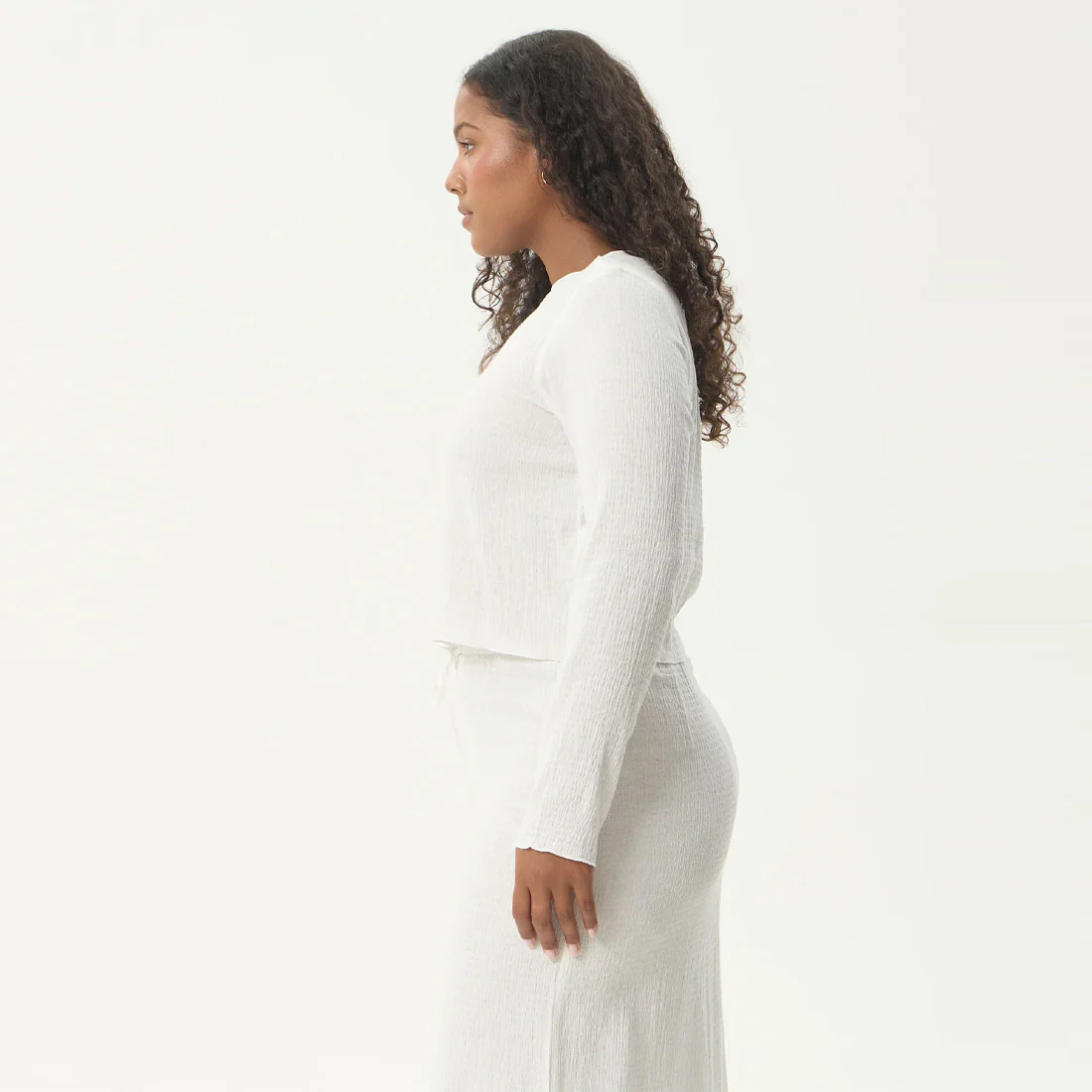 AFENDS Women's Focus Seersucker Long Sleeve Top - Off White - Image 6