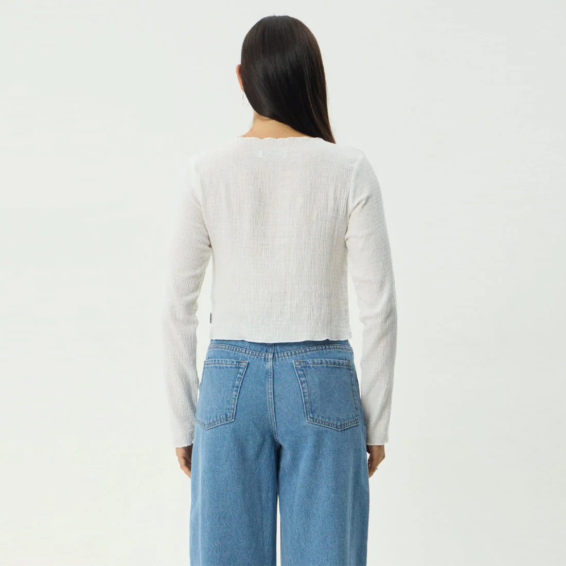 AFENDS Women's Focus Seersucker Long Sleeve Top - Off White - Image 8