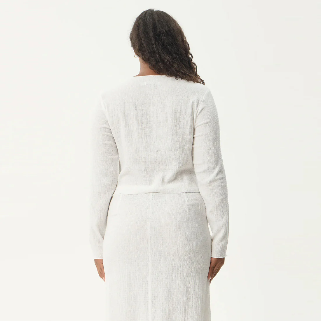 AFENDS Women's Focus Seersucker Long Sleeve Top - Off White - Image 9