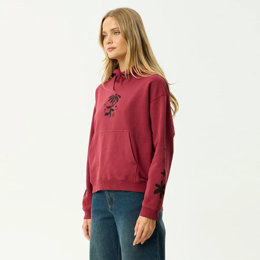 AFENDS Women's Garden Variety Pull On Hood - Washed Burgundy - Image 2