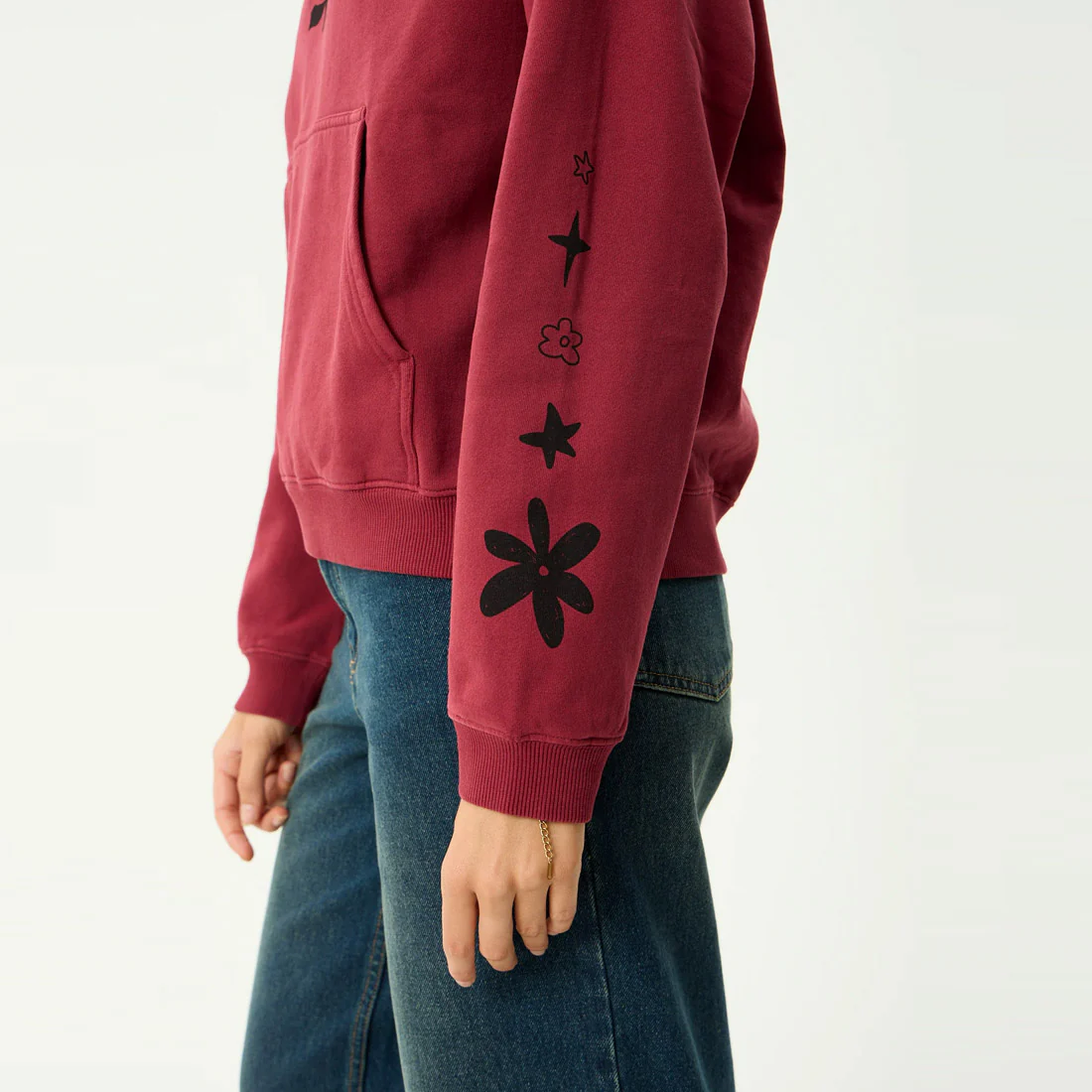 AFENDS Women's Garden Variety Pull On Hood - Washed Burgundy - Image 5
