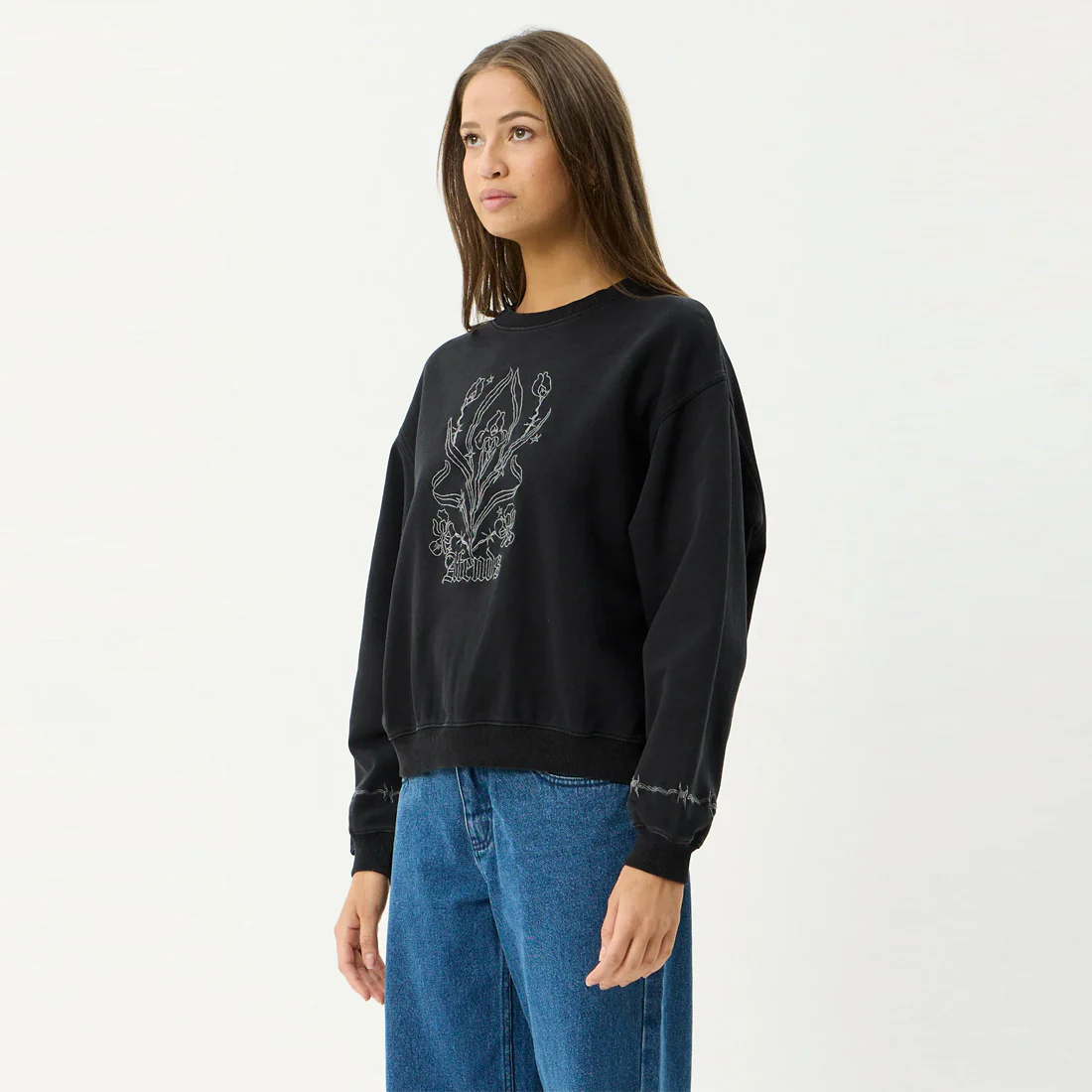AFENDS Women's Good Nature Crew - Stone Black - Image 3