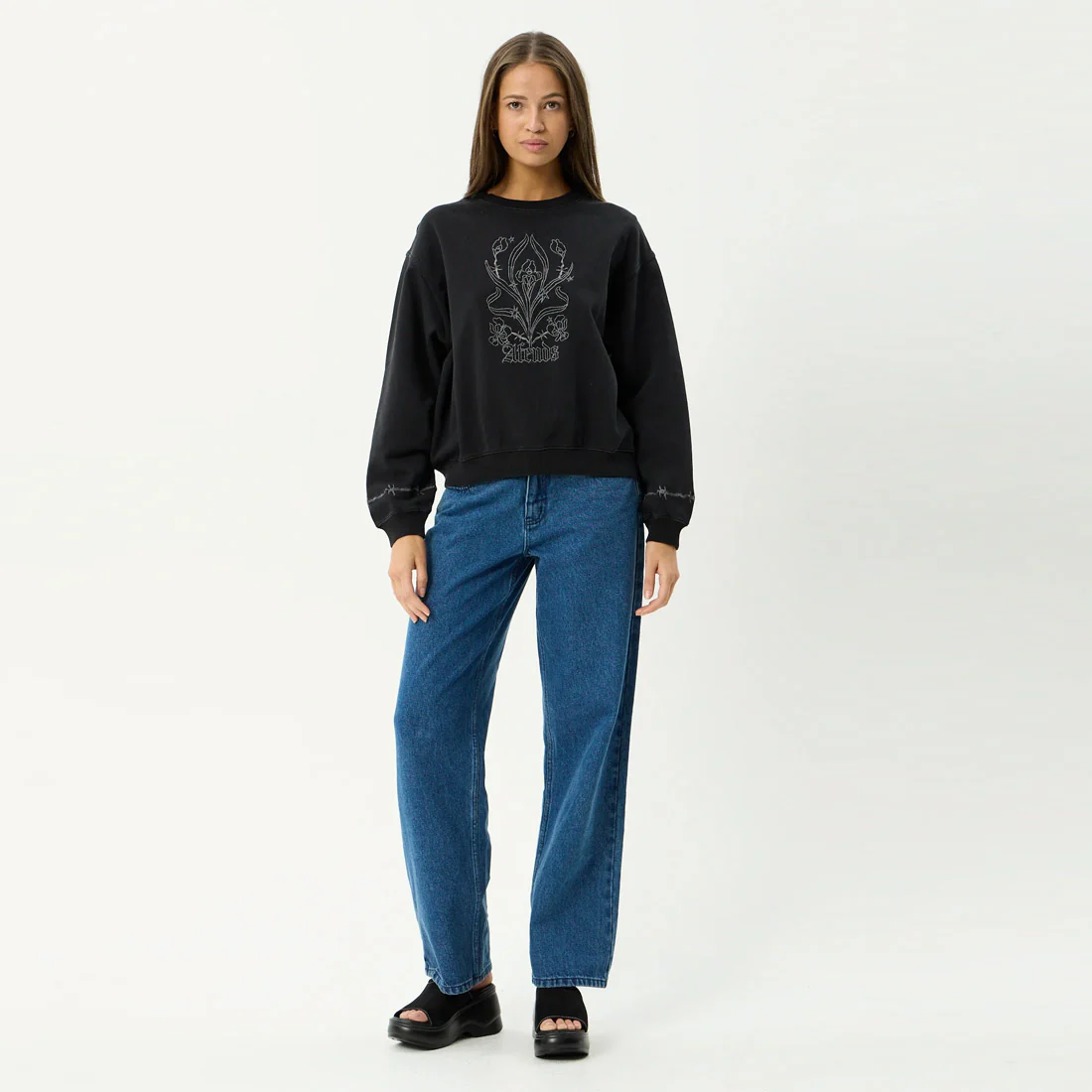 AFENDS Women's Good Nature Crew - Stone Black - Image 6