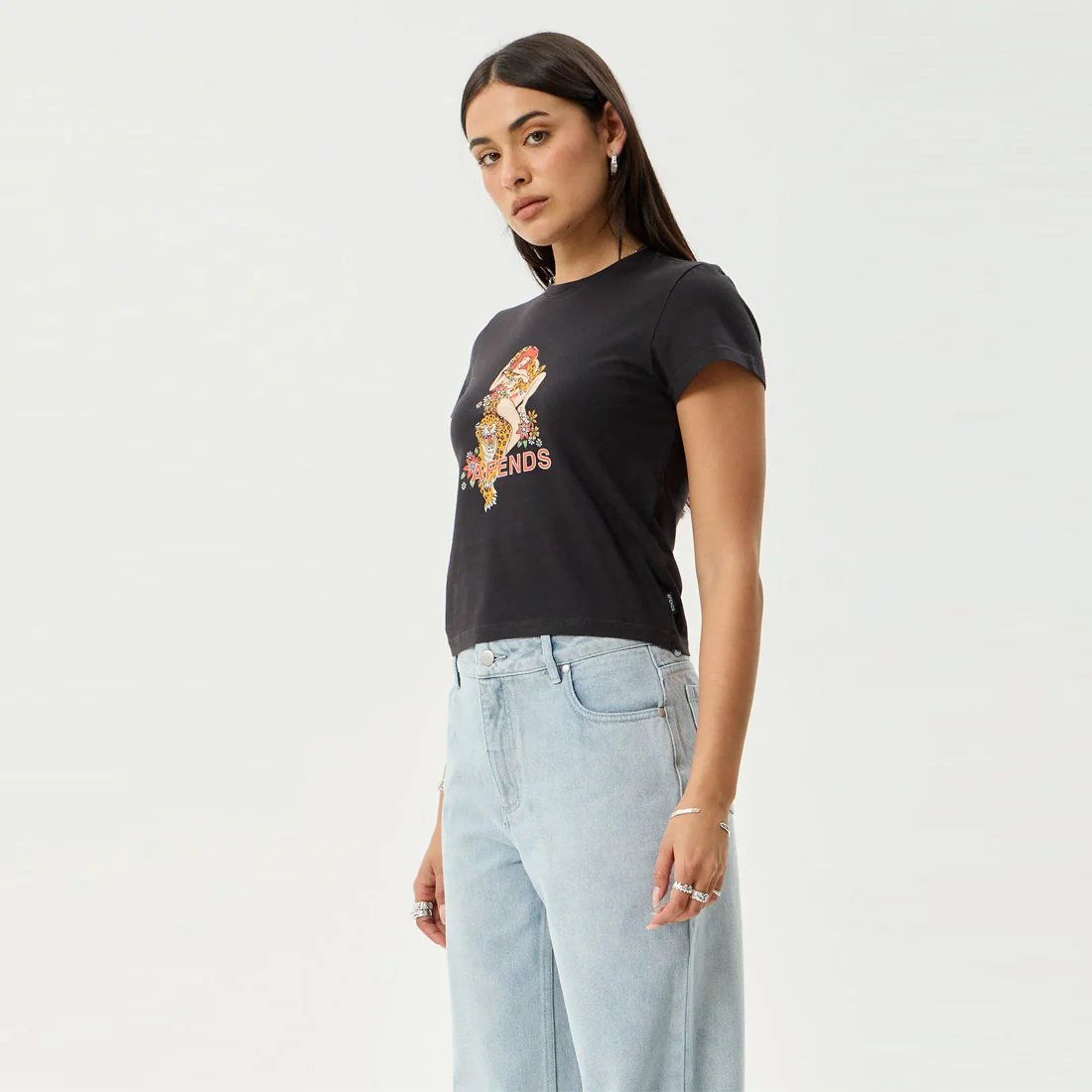 AFENDS Women's Hellcat Baby Tee - Stone Black - Image 2