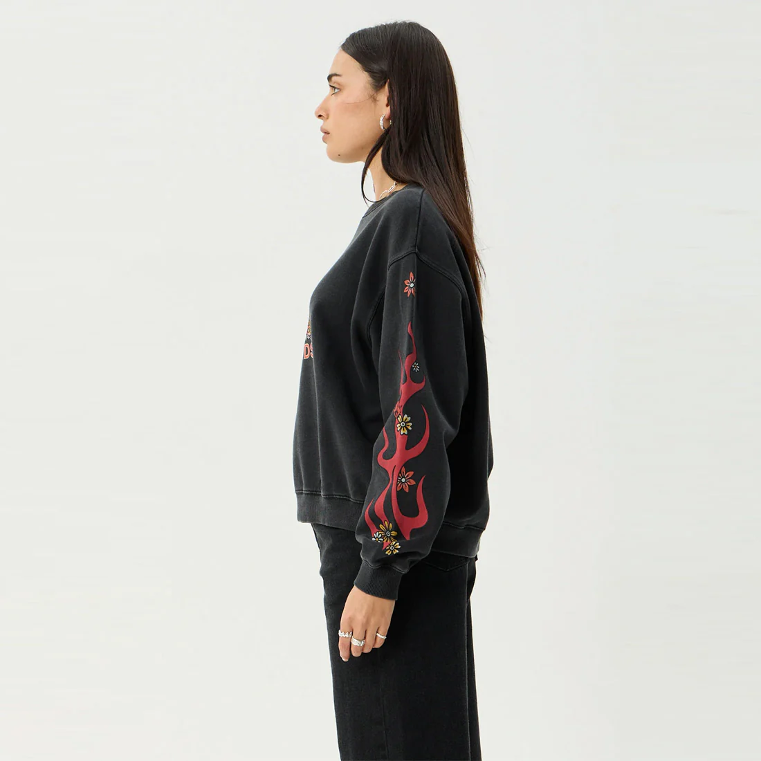 AFENDS Women's Hellcat Crew - Stone Black - Image 6