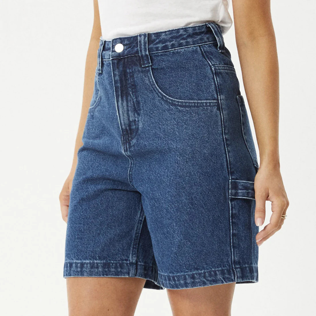 AFENDS Women's Emilie Denim Workwear Short - Authentic Blue - Image 2