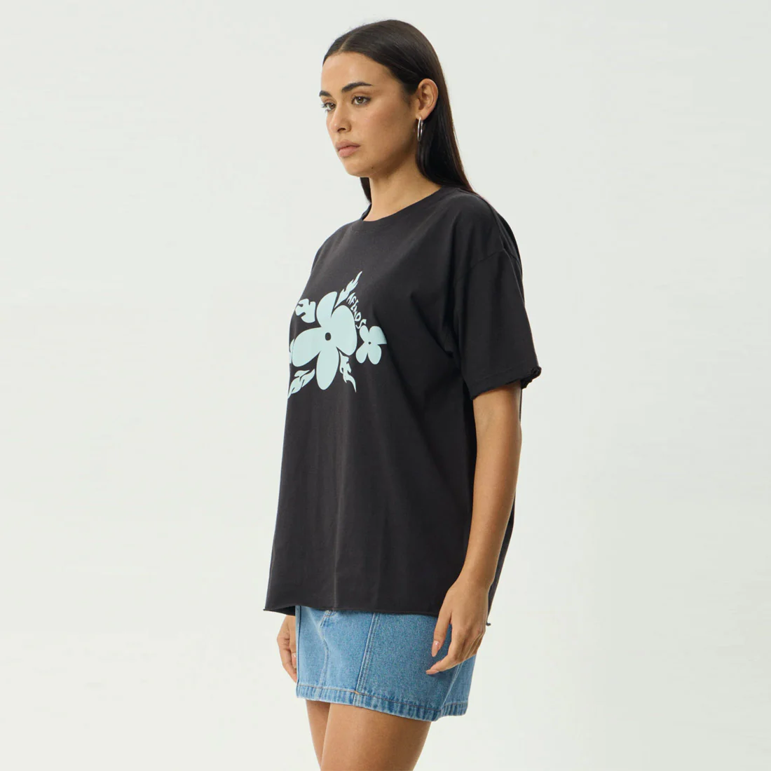 AFENDS Women's Island Oversized Tee - Stone Black - Image 3