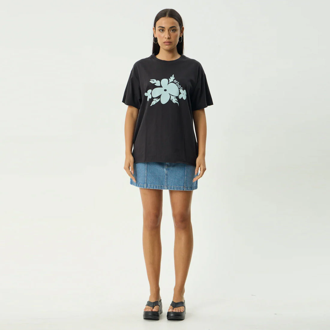 AFENDS Women's Island Oversized Tee - Stone Black - Image 8