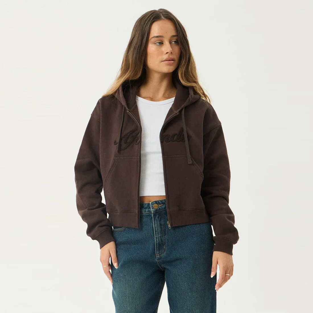 AFENDS Women's Kourt Zip Hood - Coffee - Image 2