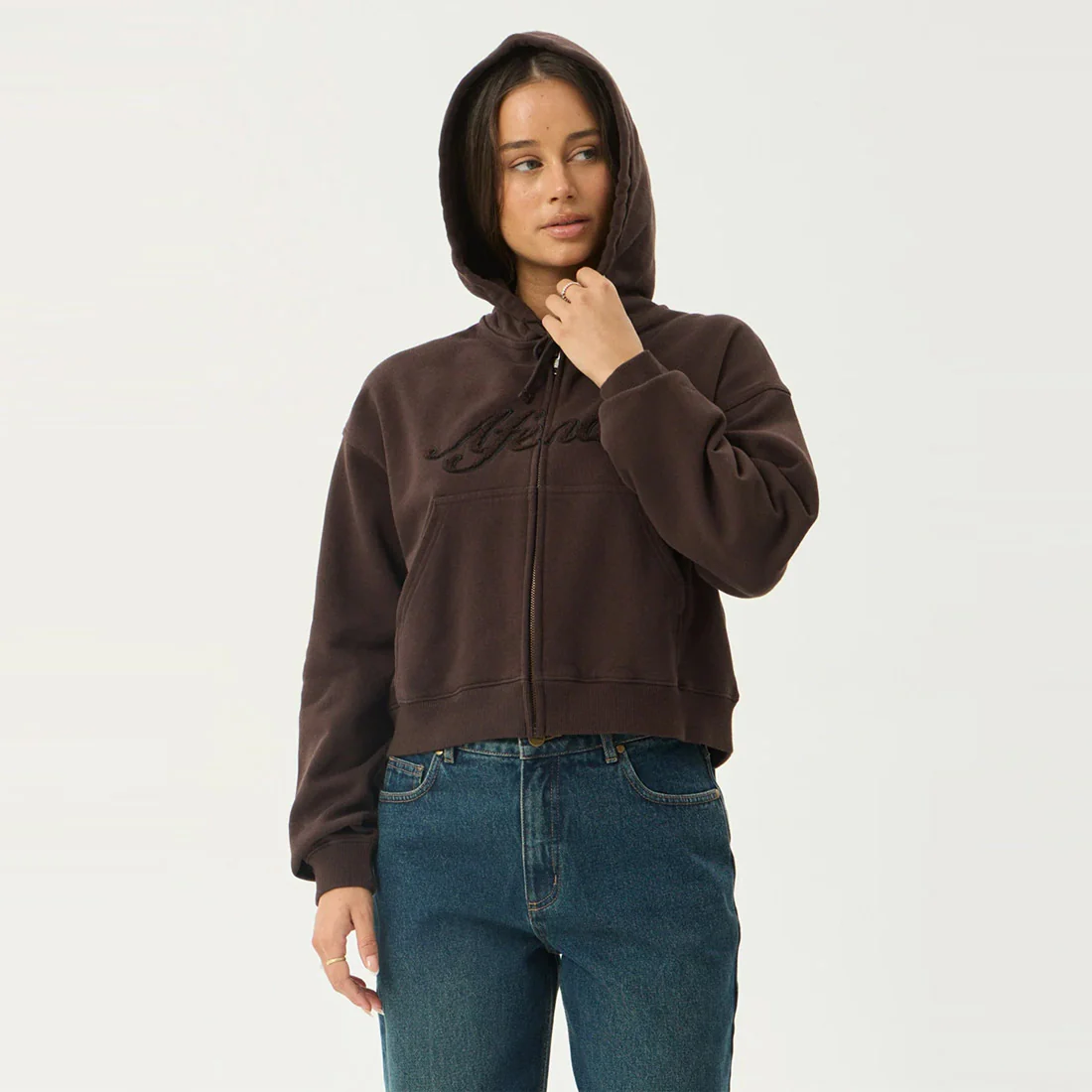 AFENDS Women's Kourt Zip Hood - Coffee - Image 5