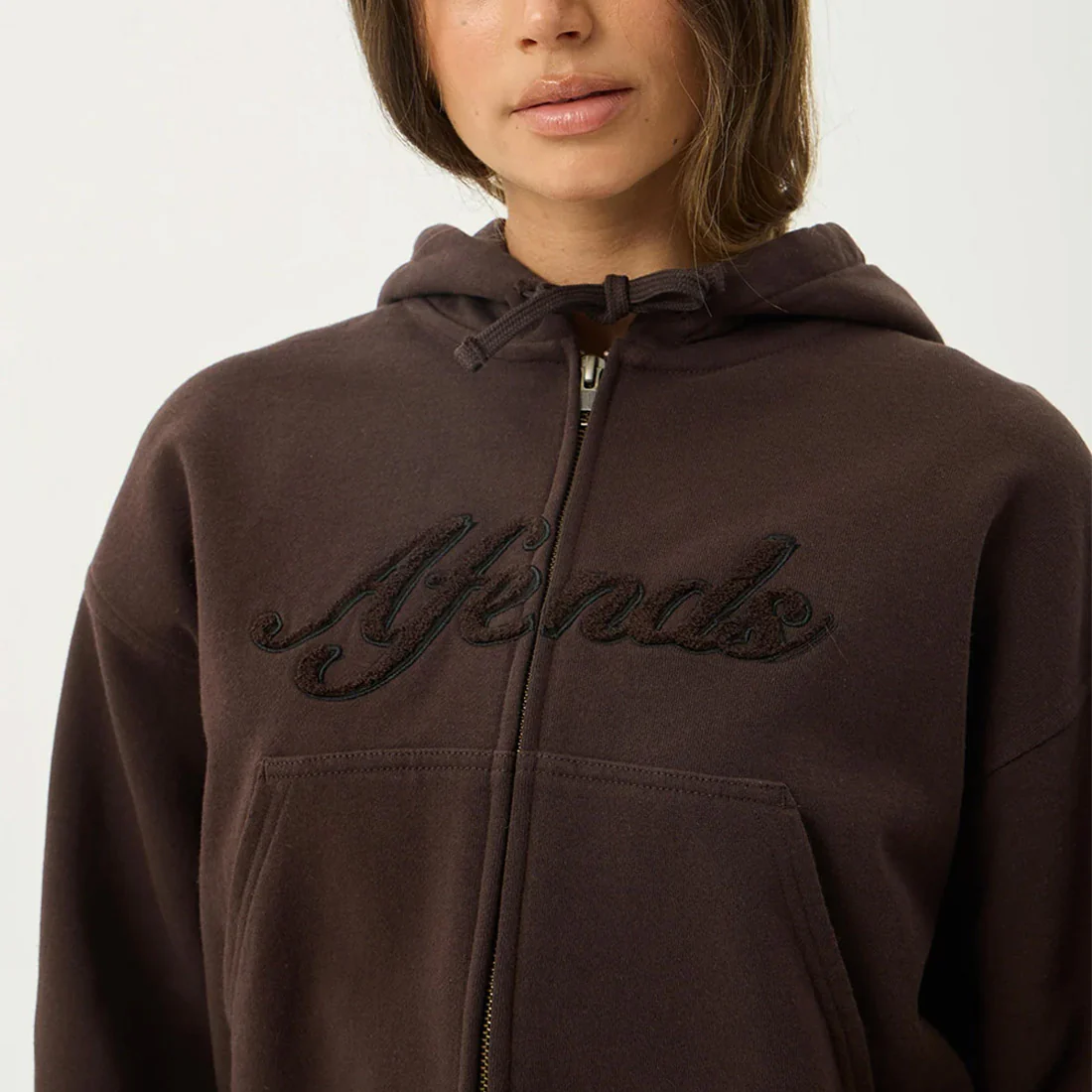 AFENDS Women's Kourt Zip Hood - Coffee - Image 7