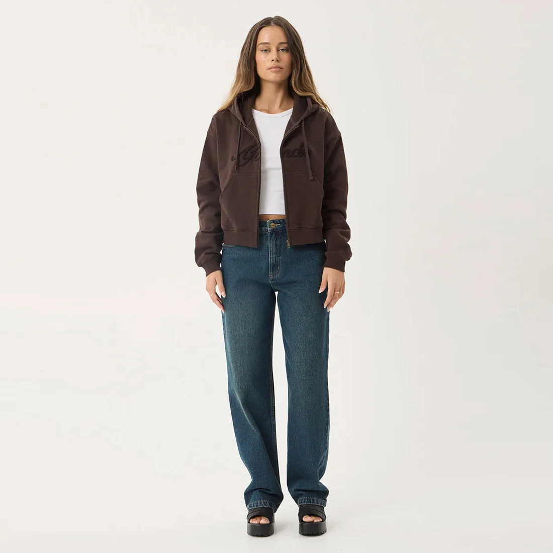 AFENDS Women's Kourt Zip Hood - Coffee - Image 8