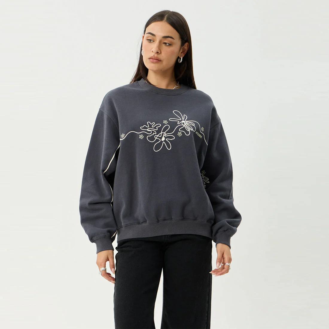 AFENDS Women's Locket Crew - Charcoal - Image 2