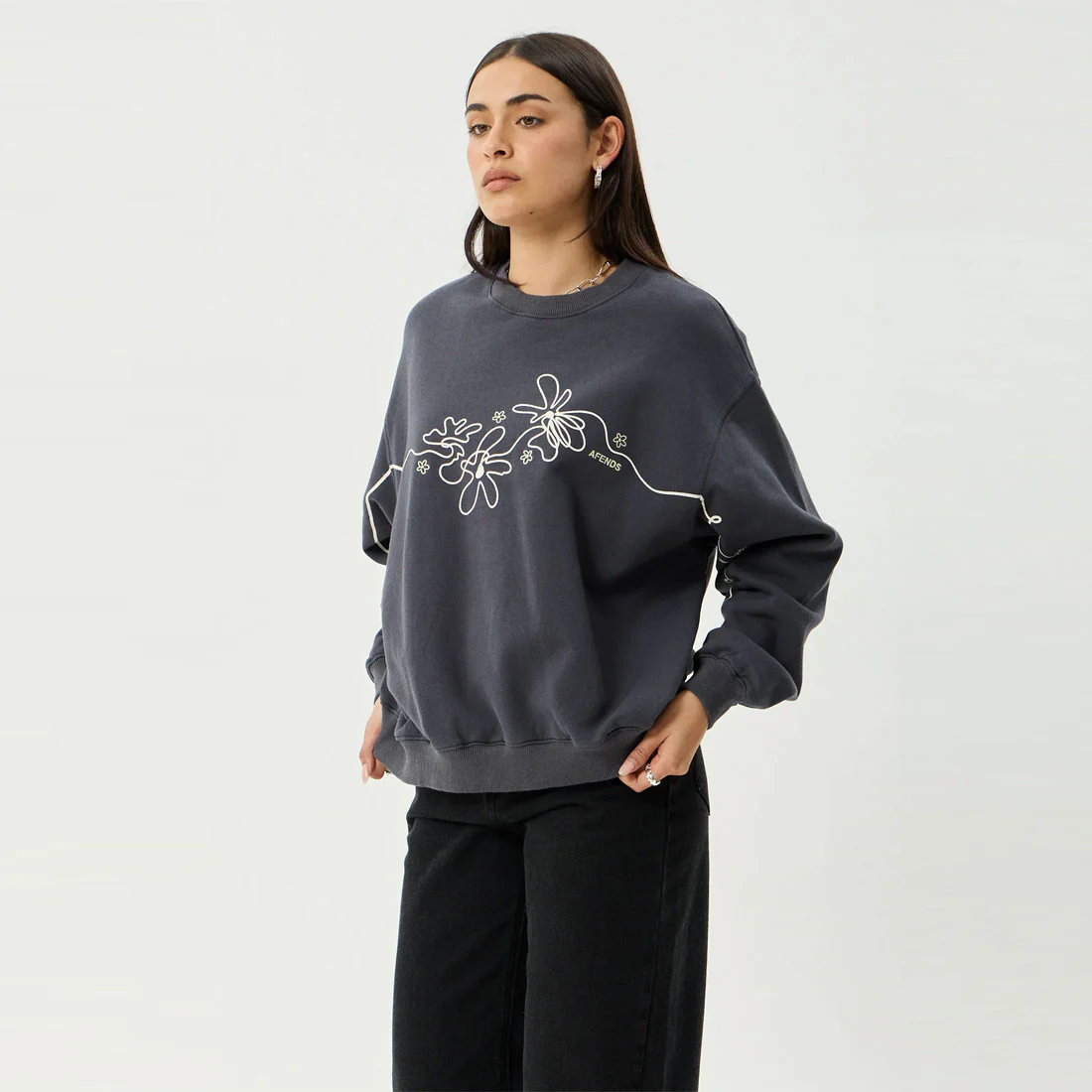 AFENDS Women's Locket Crew - Charcoal - Image 3