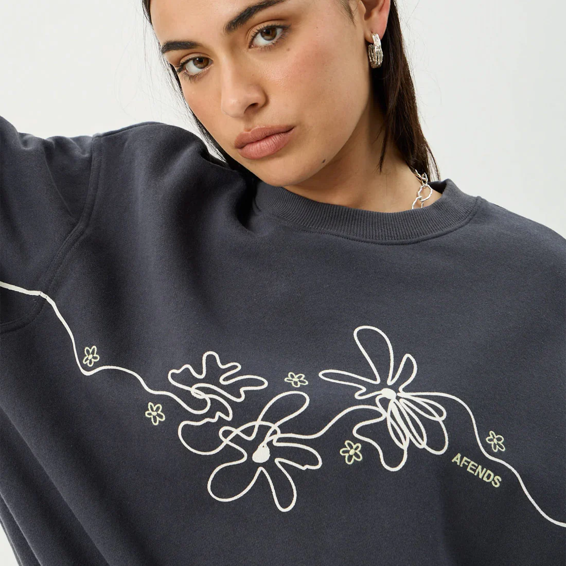 AFENDS Women's Locket Crew - Charcoal - Image 4