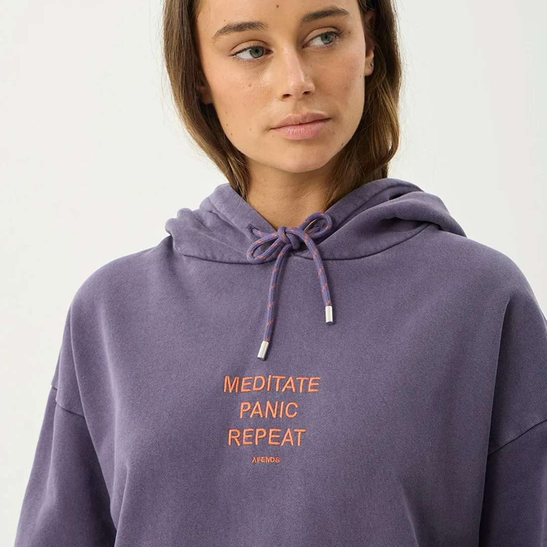 AFENDS Women's Loop State Pull On Hood - Vintage Aubergine - Image 7
