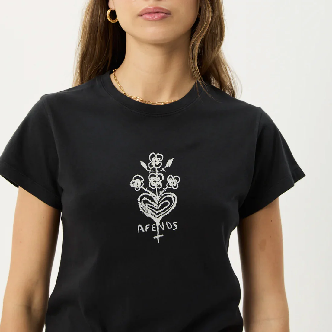 AFENDS Women's Maisie Baby Tee - Stone Black - Image 3