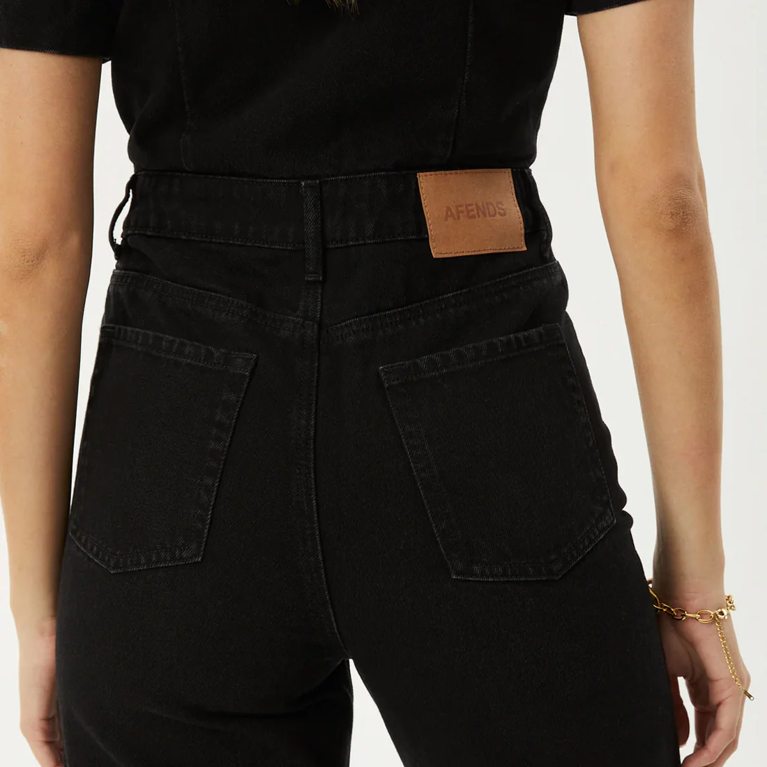 AFENDS Women's Miami Organic Denim Flared Jumpsuit - Washed Black - Image 7