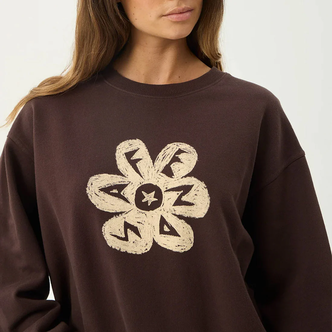 AFENDS Women's Raven Crew - Washed Coffee - Image 5