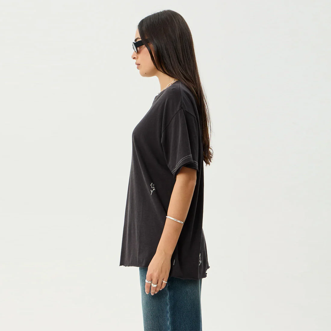 AFENDS Women's Rise Oversized Tee - Stone Black - Image 3