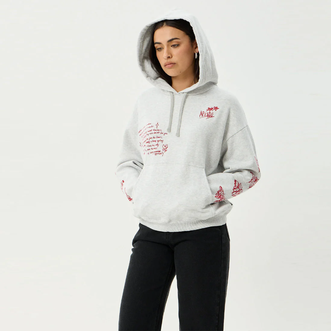 AFENDS Women's Rise Pull On Hood - Grey Marle - Image 2