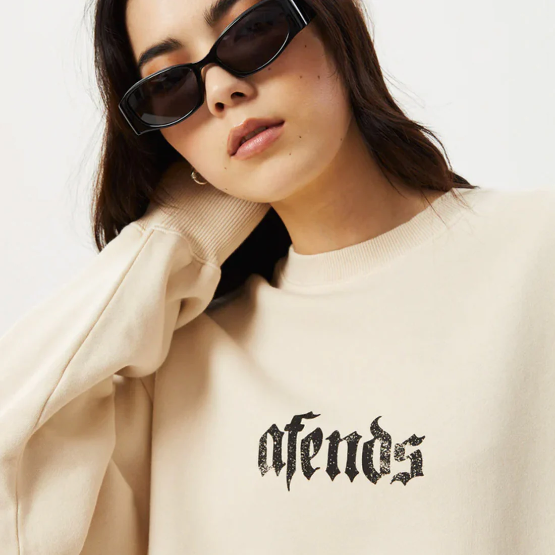 AFENDS Women's Scorpio Crew - Sand - Image 2