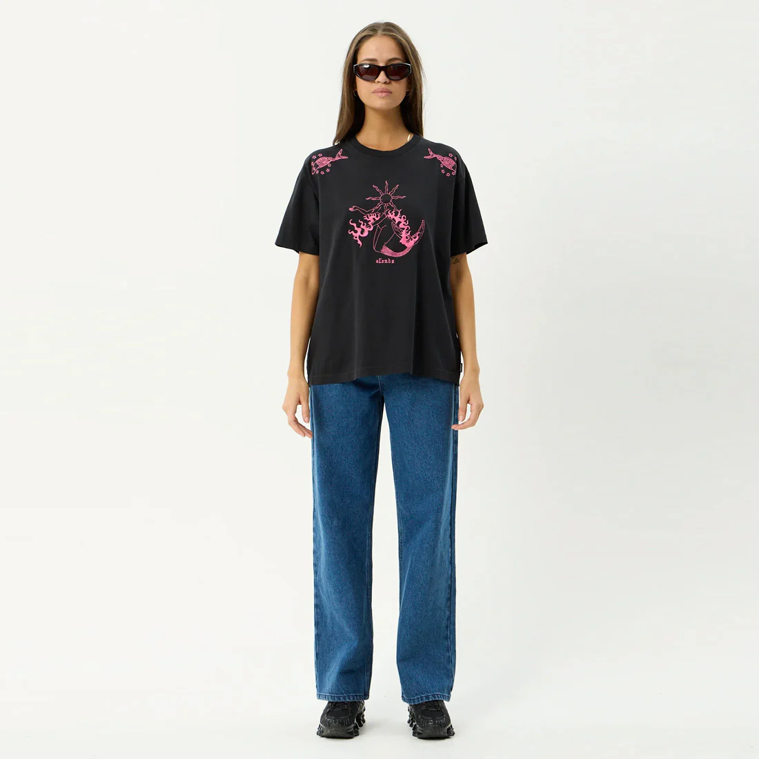 AFENDS Women's Sea Siren Oversized Tee - Stone Black - Image 6