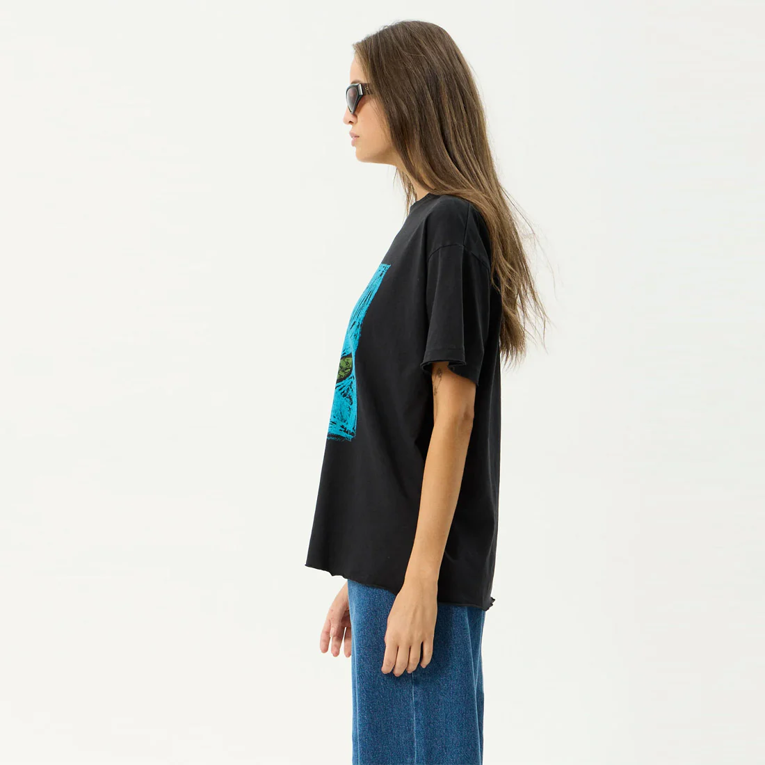 AFENDS Women's Single N Thorny Oversized Tee - Stone Black - Image 3