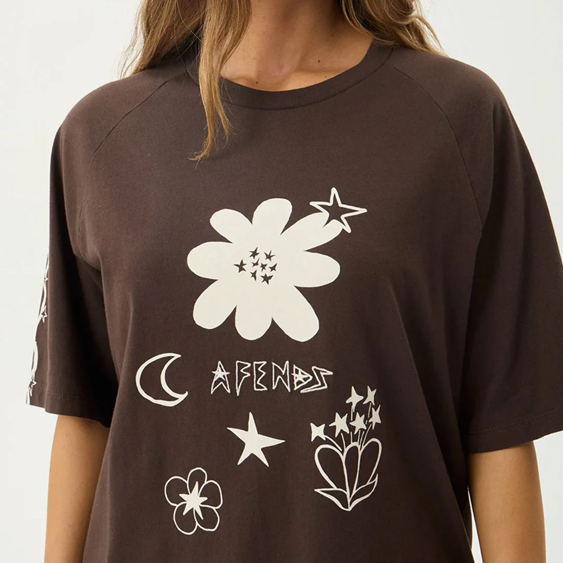 AFENDS Women's Terra Oversized Raglan Tee - Coffee - Image 6