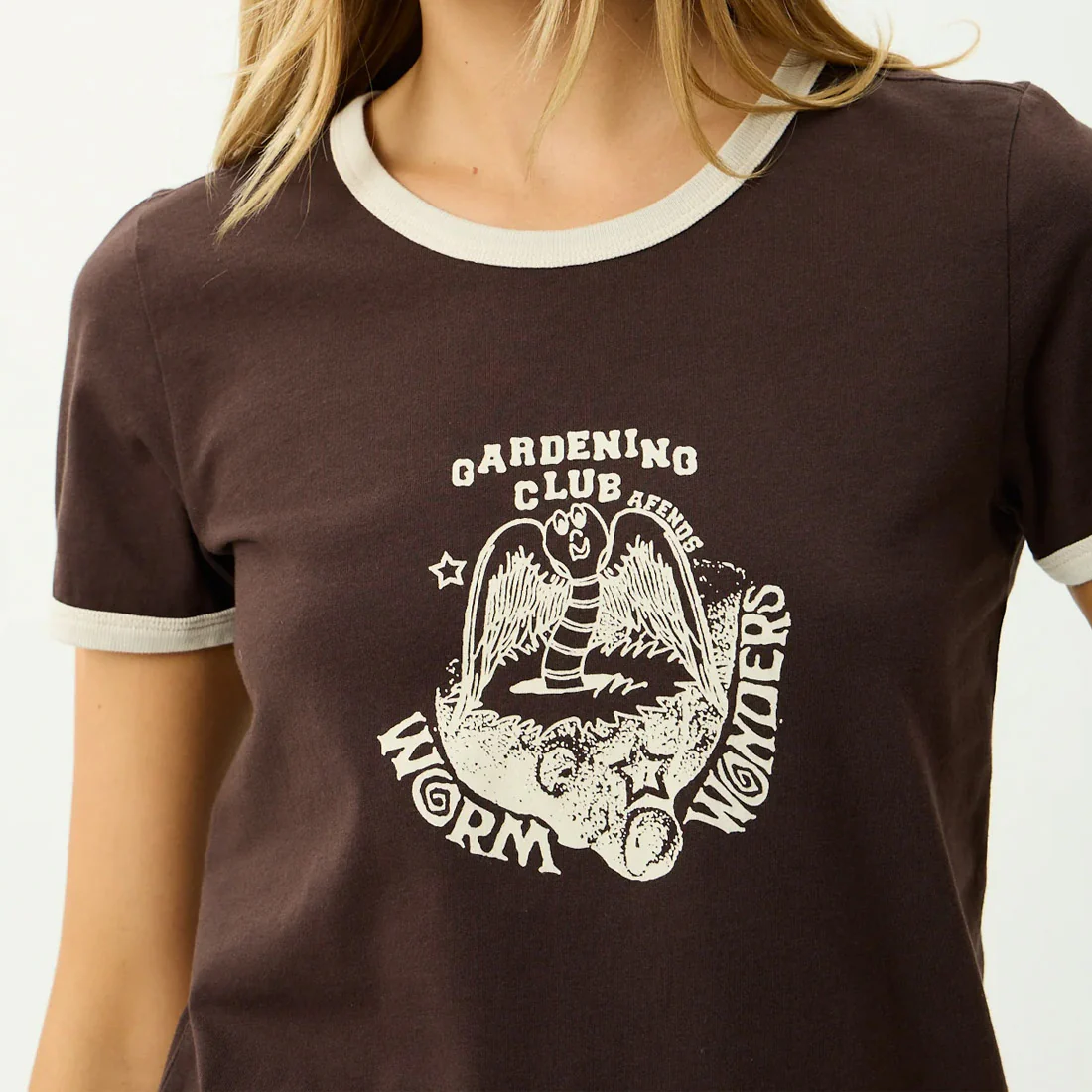 AFENDS Women's Wonders Ringer Tee - Coffee - Image 2