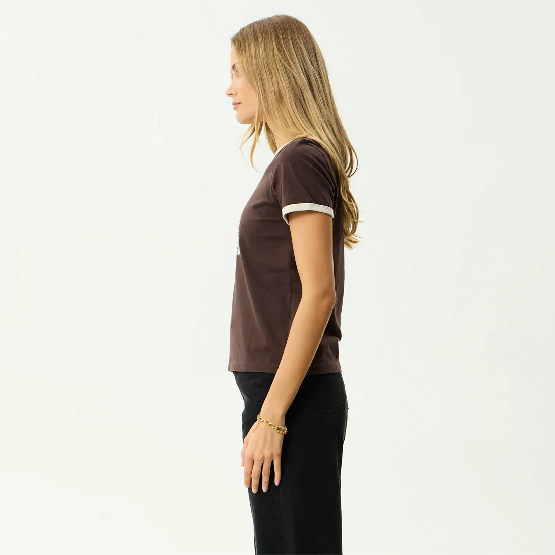 AFENDS Women's Wonders Ringer Tee - Coffee - Image 4
