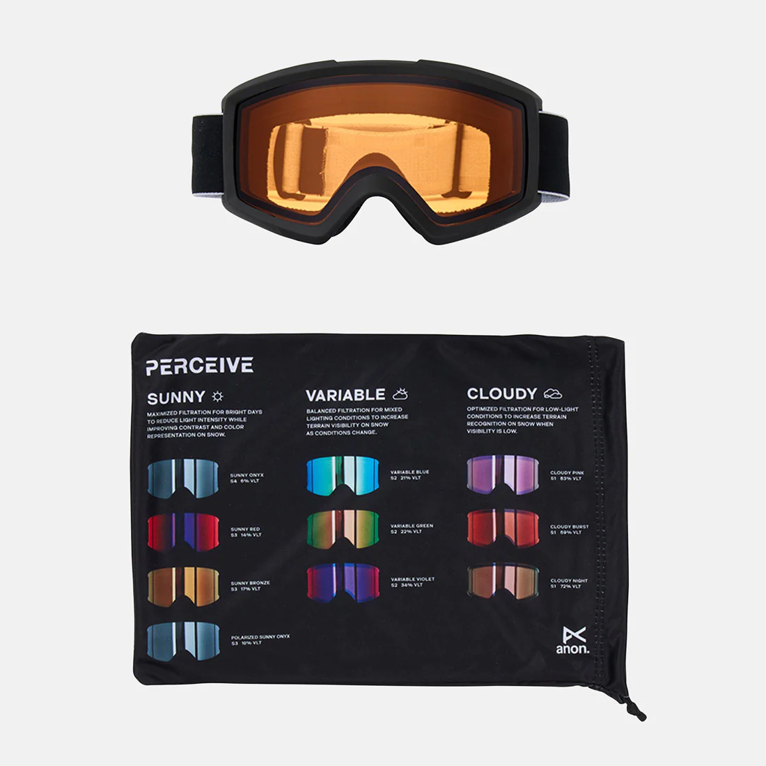 ANON Helix 2.0 Low Bridge Fit Non-Mirror Goggle 2026 - Black/Amber - Image 5