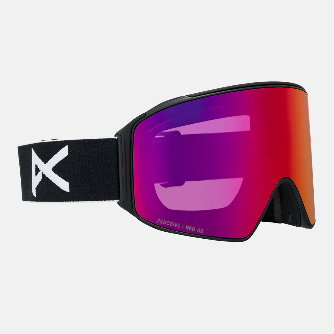 ANON M4 Cylindrical Low Bridge Fit Goggle + MFI Facemask 2026 - Black/Perceive Sunny Red