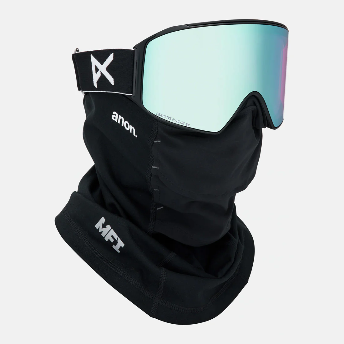 ANON M4 Cylindrical Low Bridge Fit Goggle + MFI Facemask 2026 - Black/Perceive Variable Blue - Image 5