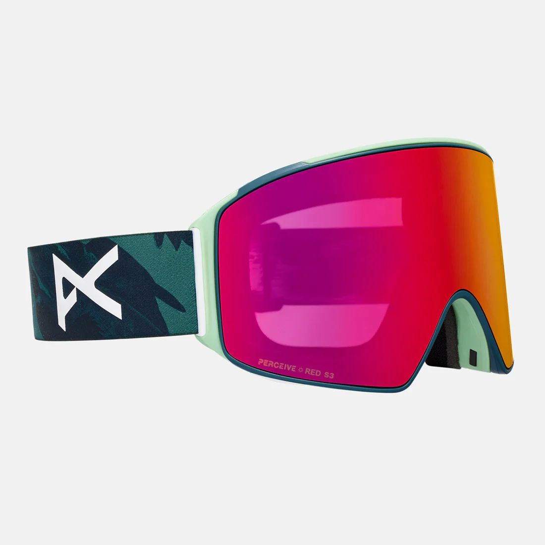 ANON M4 Cylindrical Low Bridge Fit Goggle + MFI Facemask 2026 - Family Tree/Perceive Sunny Red