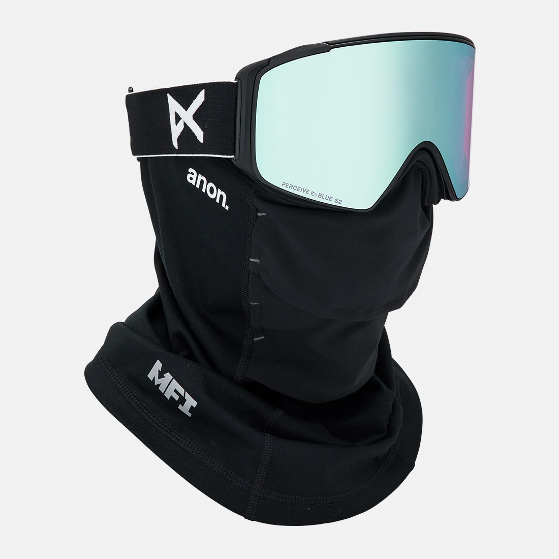 ANON M4S Cylindrical Goggle + MFI Facemask 2026 - Black/Perceive Variable Blue - Image 5