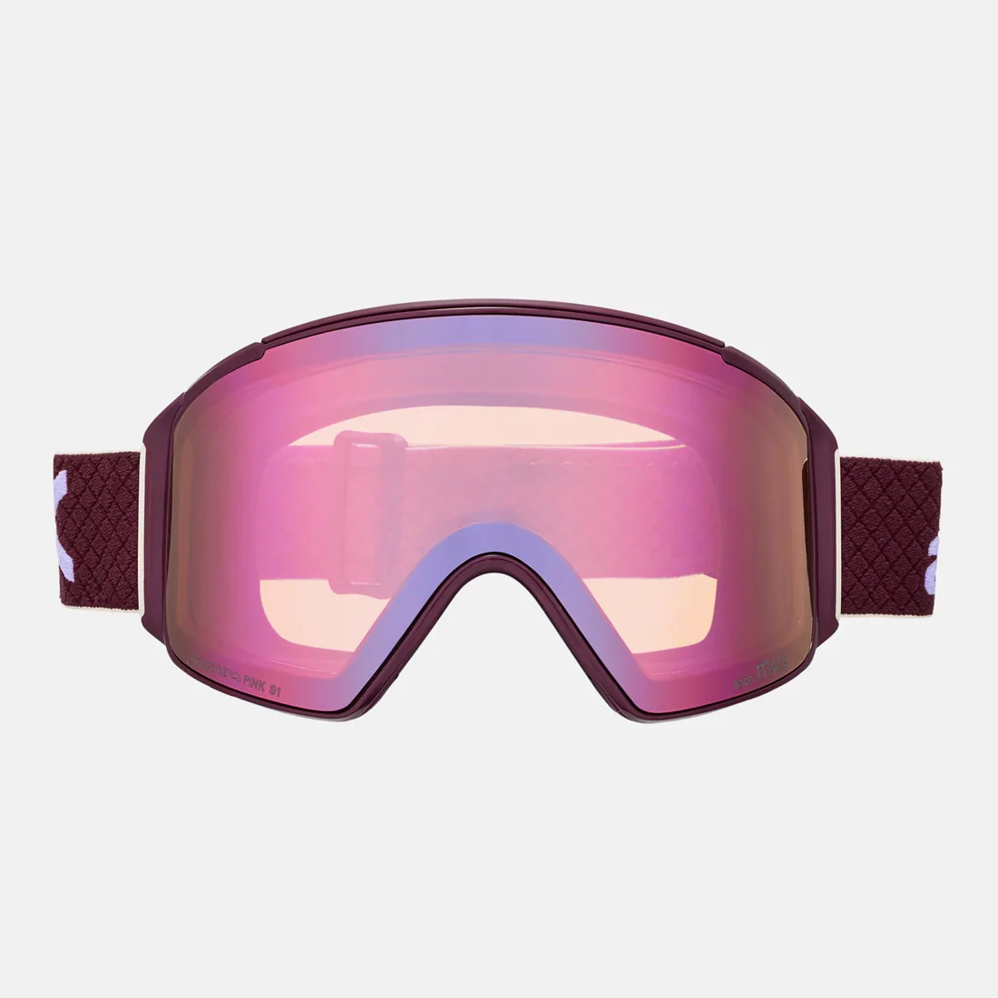 ANON M4S Cylindrical Goggle + MFI Facemask 2026 - Deep Cherry/Perceive Cloudy Pink - Image 2