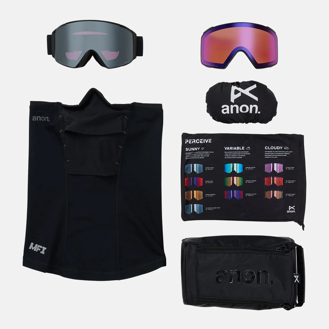 ANON M4S Cylindrical Goggle + MFI Facemask 2026 - Smoke/Perceive Sunny Onyx - Image 6
