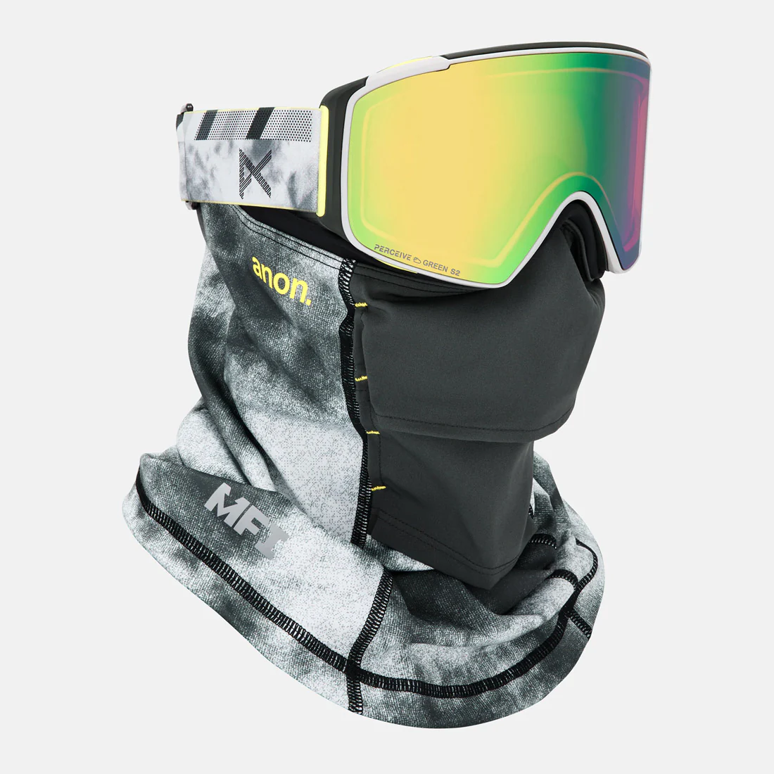 ANON M4S Cylindrical Goggle + MFI Facemask 2026 - Tilt Shift/Perceive Variable Green - Image 5