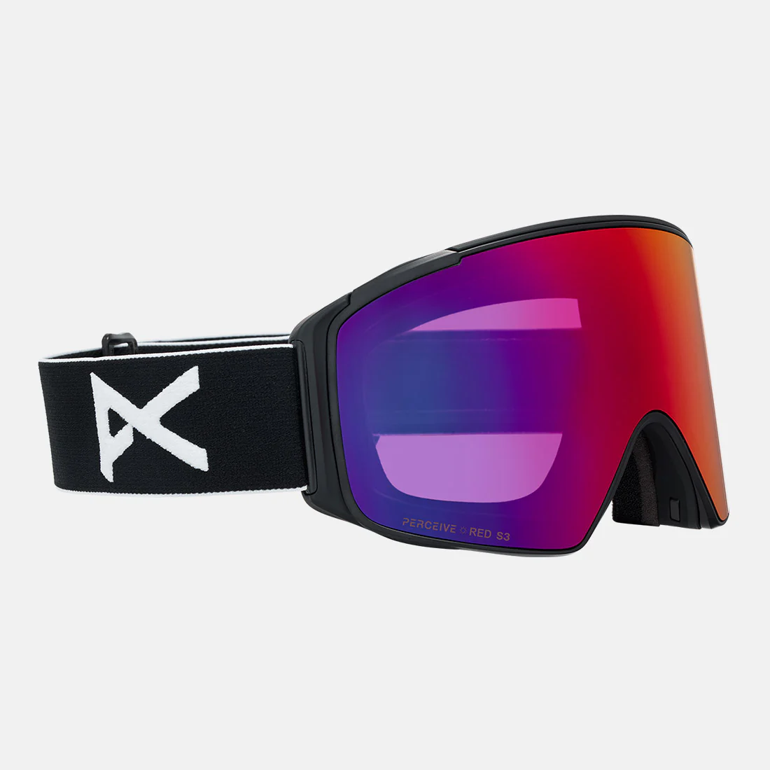 ANON M4S Cylindrical Low Bridge Fit Goggle + MFI Facemask 2026 - Black/Perceive Sunny Red