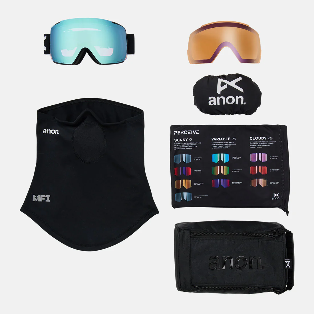 ANON M5 Goggle + MFI Facemask 2026 - Black/Perceive Variable Blue - Image 6