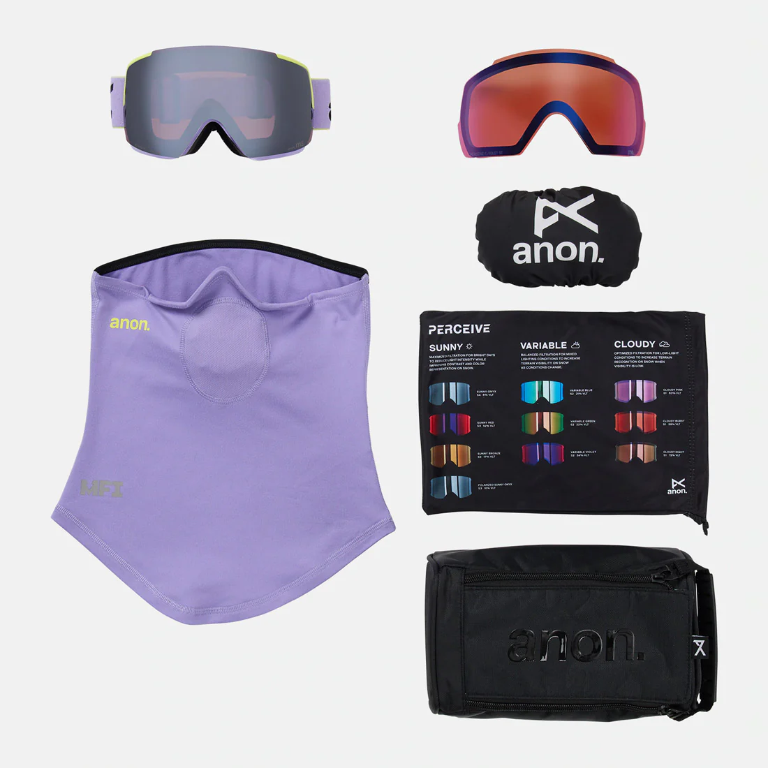 ANON M5 Goggle + MFI Facemask 2026 - Hyper Lilac/Perceive Sunny Onyx - Image 6