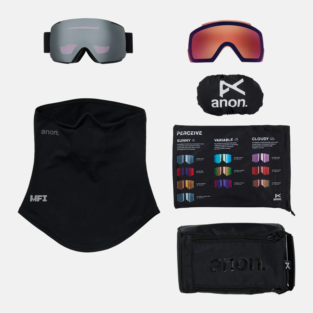 ANON M5 Goggle + MFI Facemask 2026 - Smoke/Perceive Sunny Onyx - Image 6
