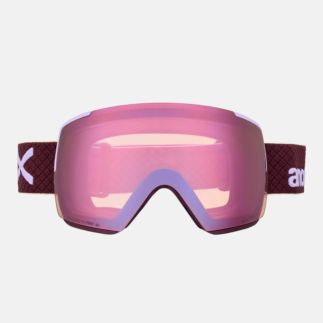 ANON M5S Goggle + MFI Facemask 2026 - Deep Cherry Lilac/Perceive Cloudy Pink - Image 2