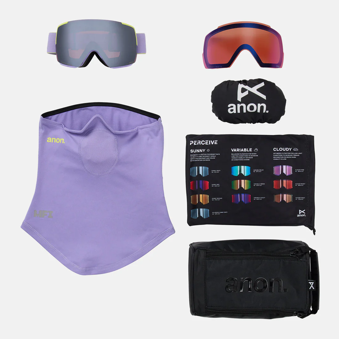 ANON M5S Goggle + MFI Facemask 2026 - Hyper Lilac/Perceive Sunny Onyx - Image 6