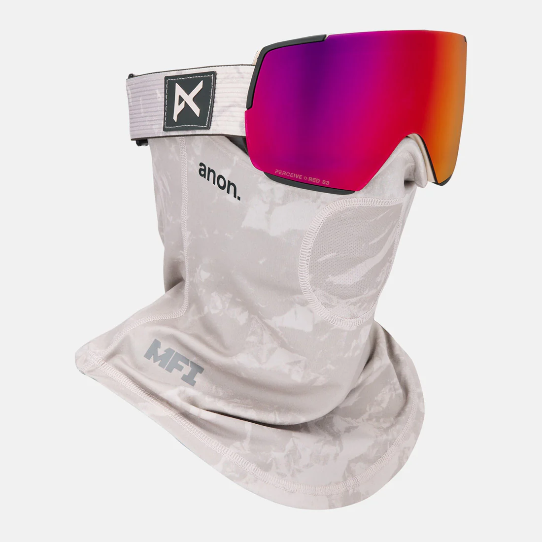 ANON M5S Goggle + MFI Facemask 2026 - Sediment/Perceive Sunny Red - Image 5