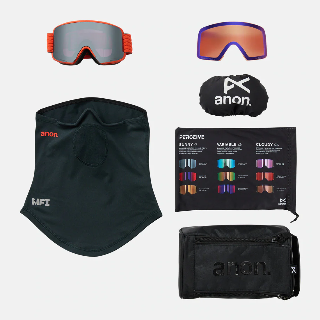 ANON M6 Goggle + MFI Facemask 2026 - Fiesta Red/Perceive Sunny Onyx - Image 6